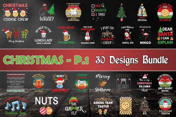 Christmas 30 SVG Designs Bundle for Graphics and Crafts