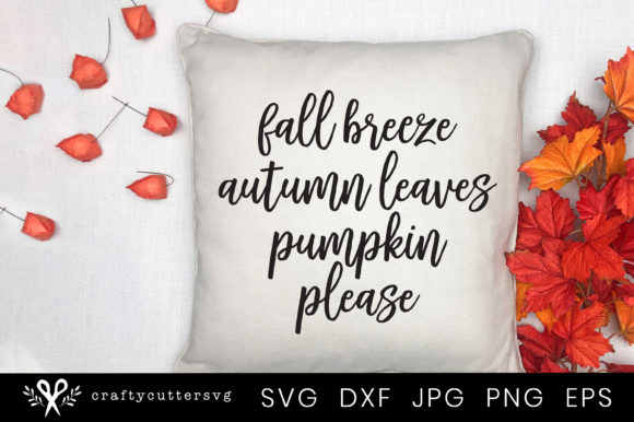Fall Breeze Autumn Leaves Quote Graphic for Crafts