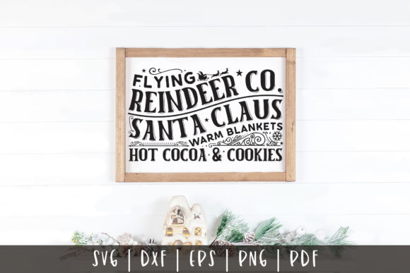Flying Reindeer Co SVG - Christmas Graphics for Crafts