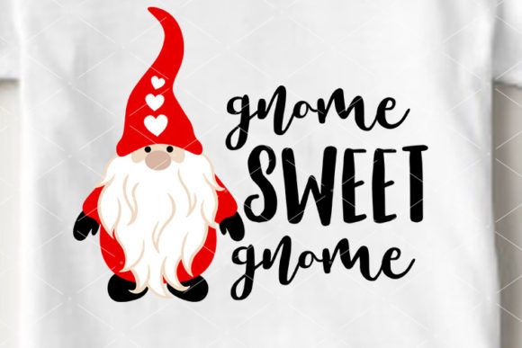 Gnome Sweet Gnome Red Hat Love Quote Graphics for Crafts