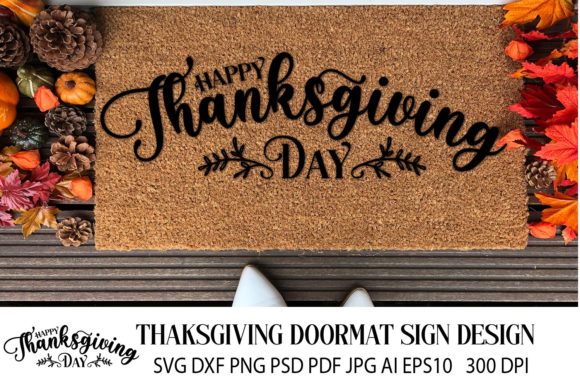Thanksgiving Day SVG Doormat for Crafts and Graphics