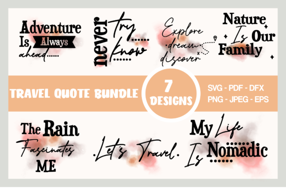 Travel Quote Bundle for Crafts and Graphics